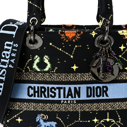 Christian Dior Canvas Pixel Zodiac Embroidered Medium Lady D-Lite Nero Multicolor 8 of 10