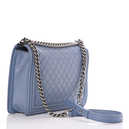 Chanel Lambskin Quilted Large Boy Flap Light Blue 3 of 9