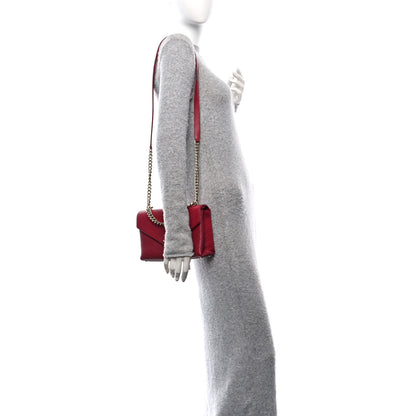 Chanel Calfskin Chevron Stitched Small Coco Flap Bag Red 2 of 15