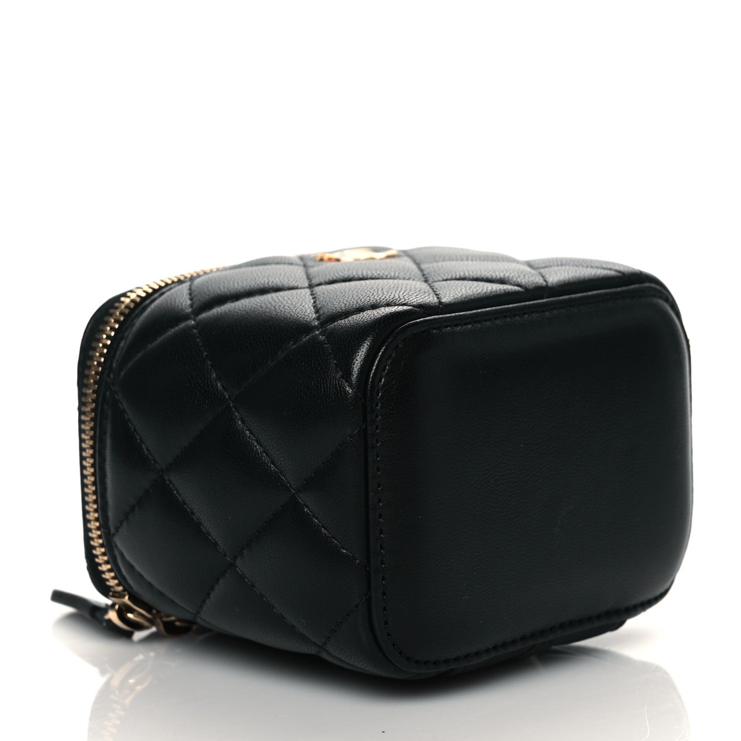 Chanel Lambskin Quilted Mini Pearl Crush Vanity Case With Chain Black 4 of 11