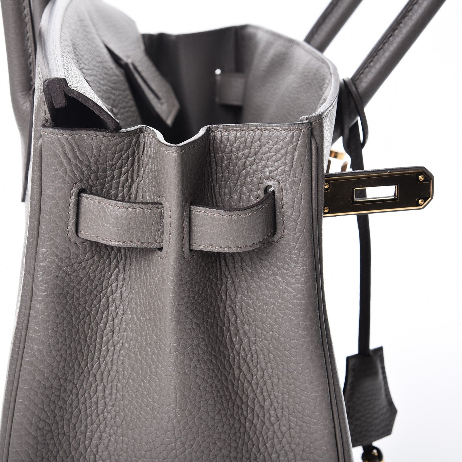 Hermes Taurillon Clemence Birkin 30 Etain 8 of 37