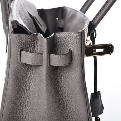 Hermes Taurillon Clemence Birkin 30 Etain 8 of 37