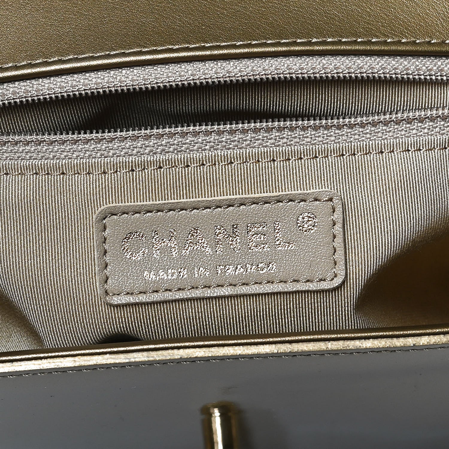 Chanel Metallic Patent Calfskin Quilted New Medium Boy Flap Gold 7 of 15