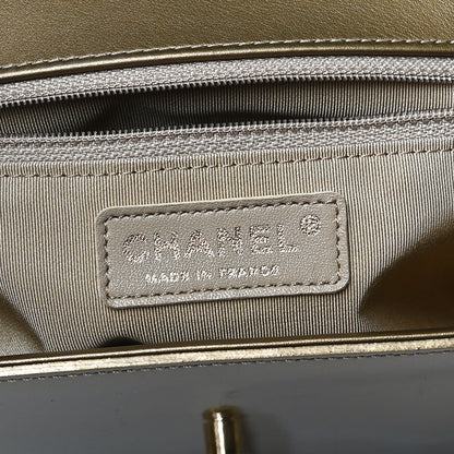 Chanel Metallic Patent Calfskin Quilted New Medium Boy Flap Gold 7 of 15