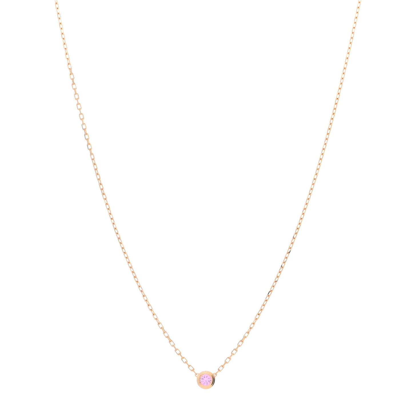 18K Pink Gold Pink Sapphire D'Amour Pendant Necklace