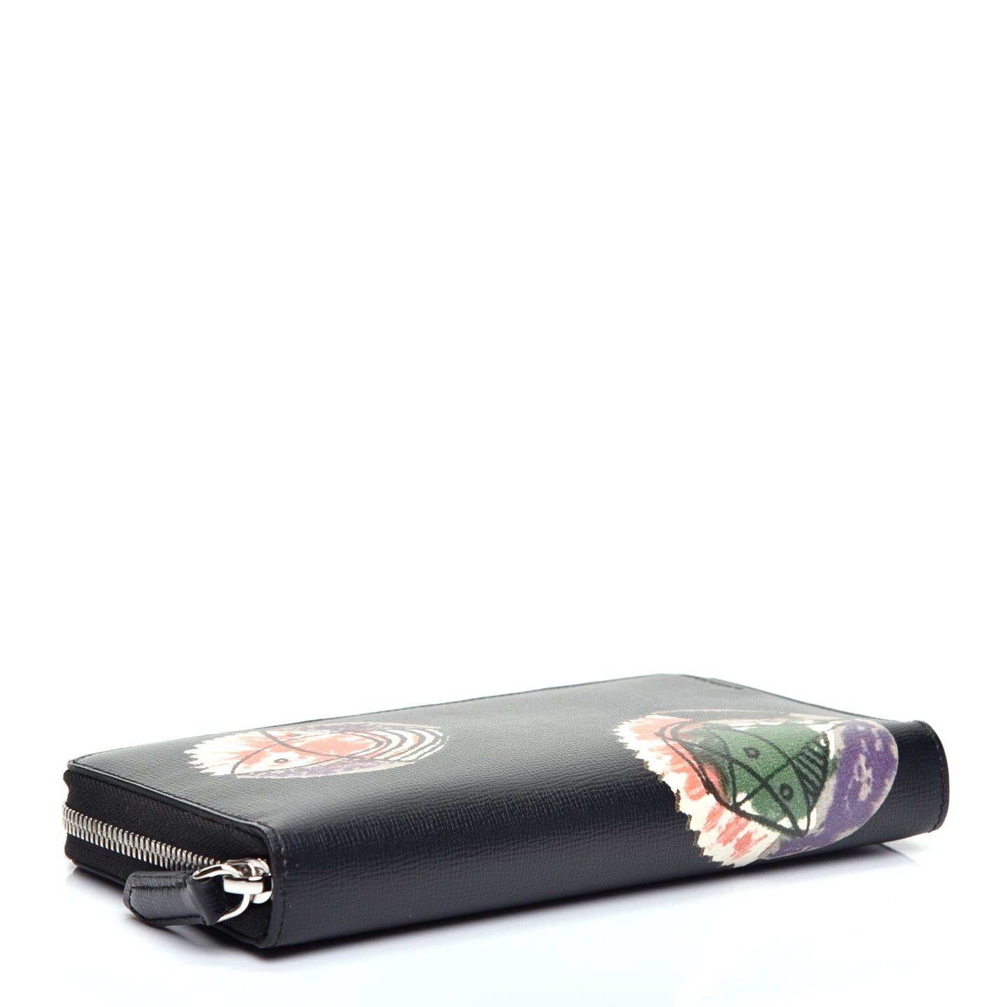 Coated Canvas Printed Organizer Wallet Black