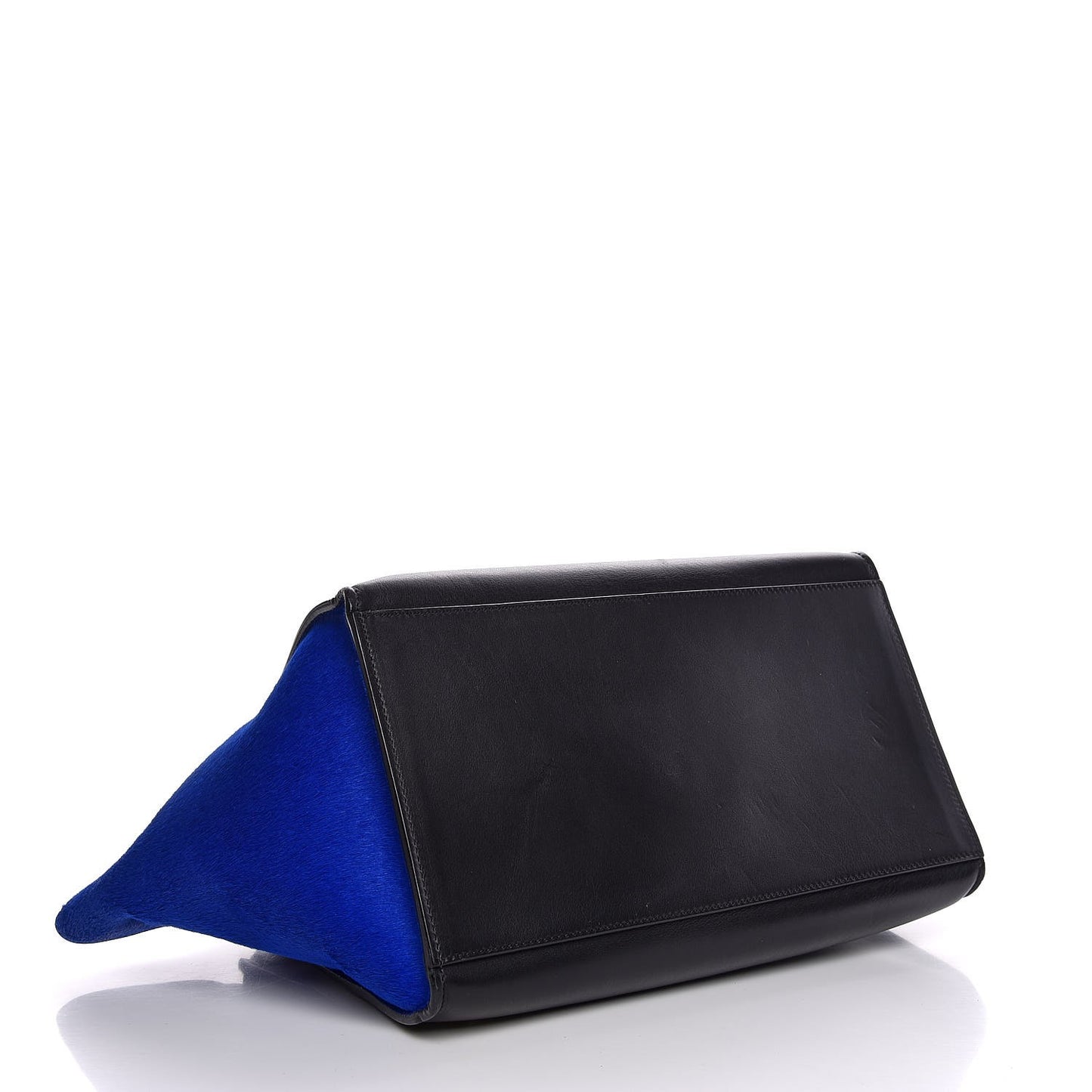 Pony Hair Smooth Calfskin Tri-color Medium Trapeze Cobalt