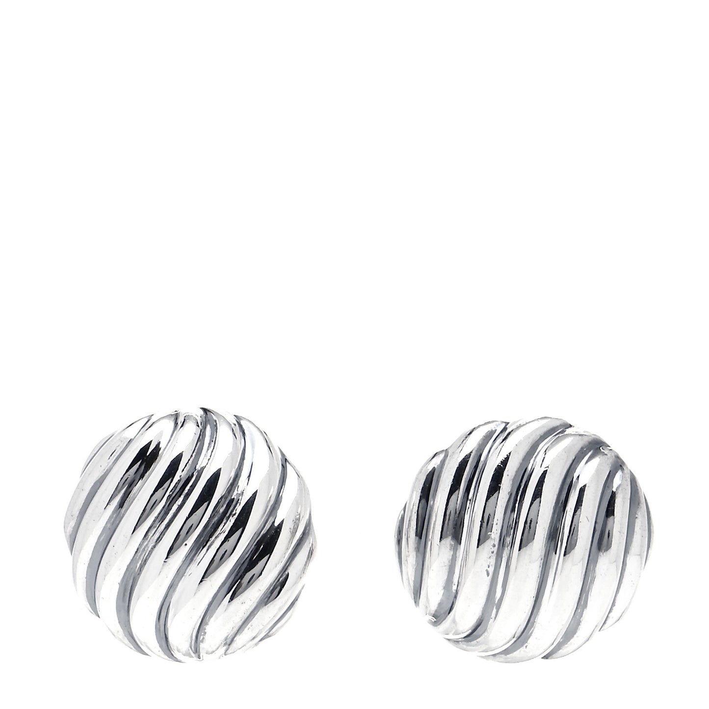 Sterling Silver 17mm Sculpted Cable Stud Earrings