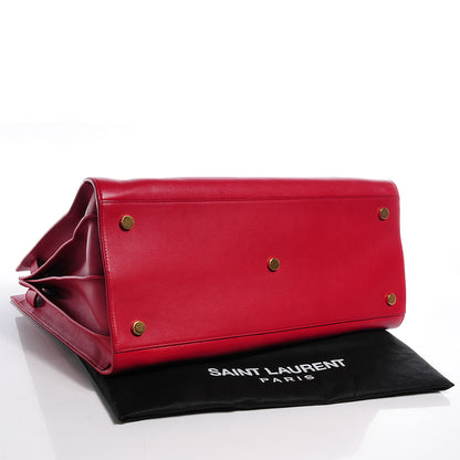 Saint Laurent Smooth Grained Calfskin Large Sac de Jour Carryall Rouge Orient 4 of 8