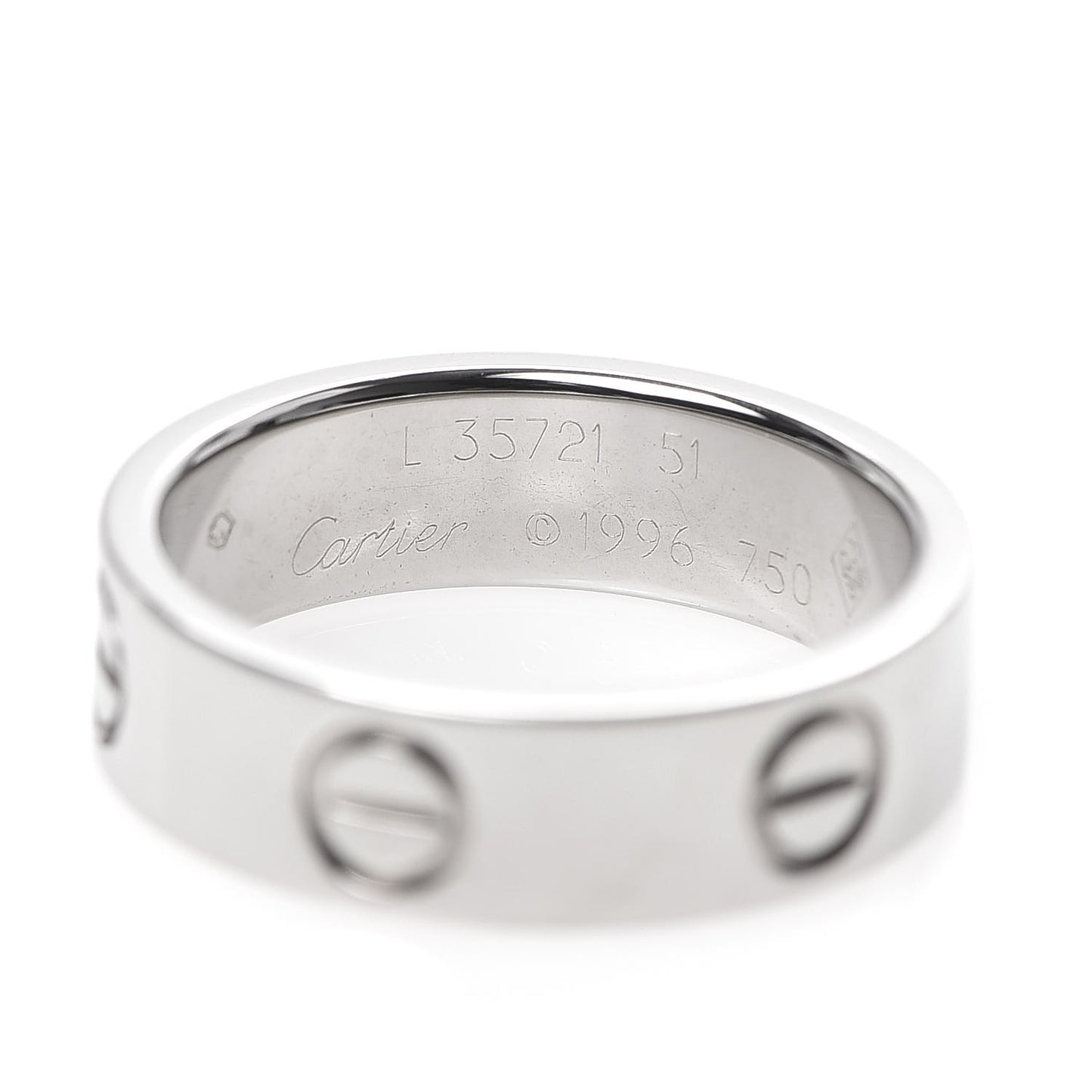 18K White Gold 5.5mm LOVE Ring 51 5.75