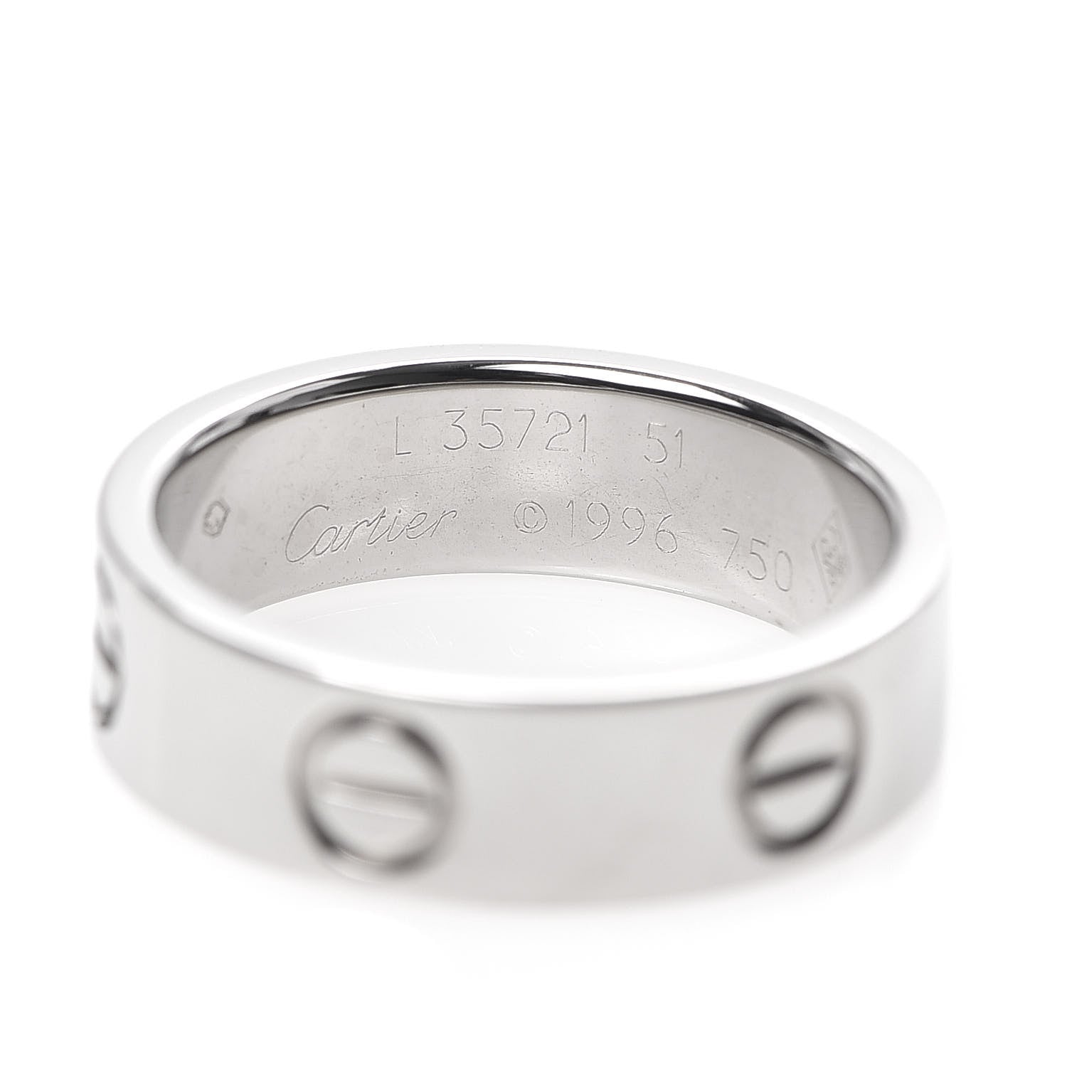 Cartier 18K White Gold 5.5mm LOVE Ring 51 5.75 4 of 4