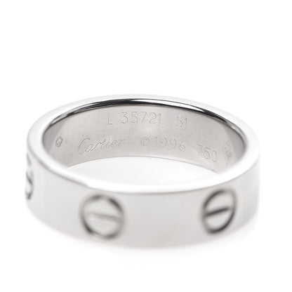 Cartier 18K White Gold 5.5mm LOVE Ring 51 5.75 4 of 4
