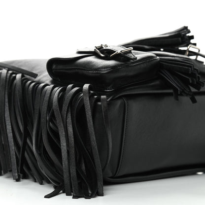Saint Laurent Calfskin Fringe Festival Backpack Black 5 of 8