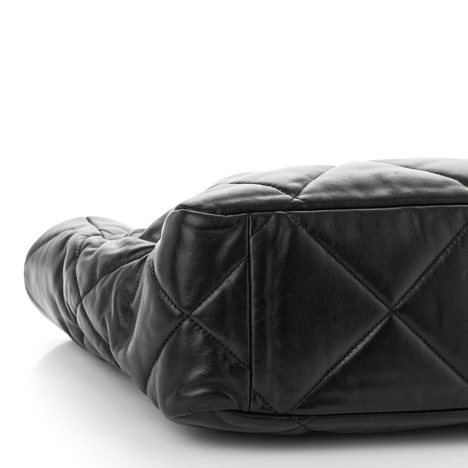 Chanel Lambskin Quilted Chanel 19 East West Shopping Bag Black 9 of 10