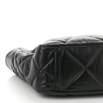 Chanel Lambskin Quilted Chanel 19 East West Shopping Bag Black 9 of 10