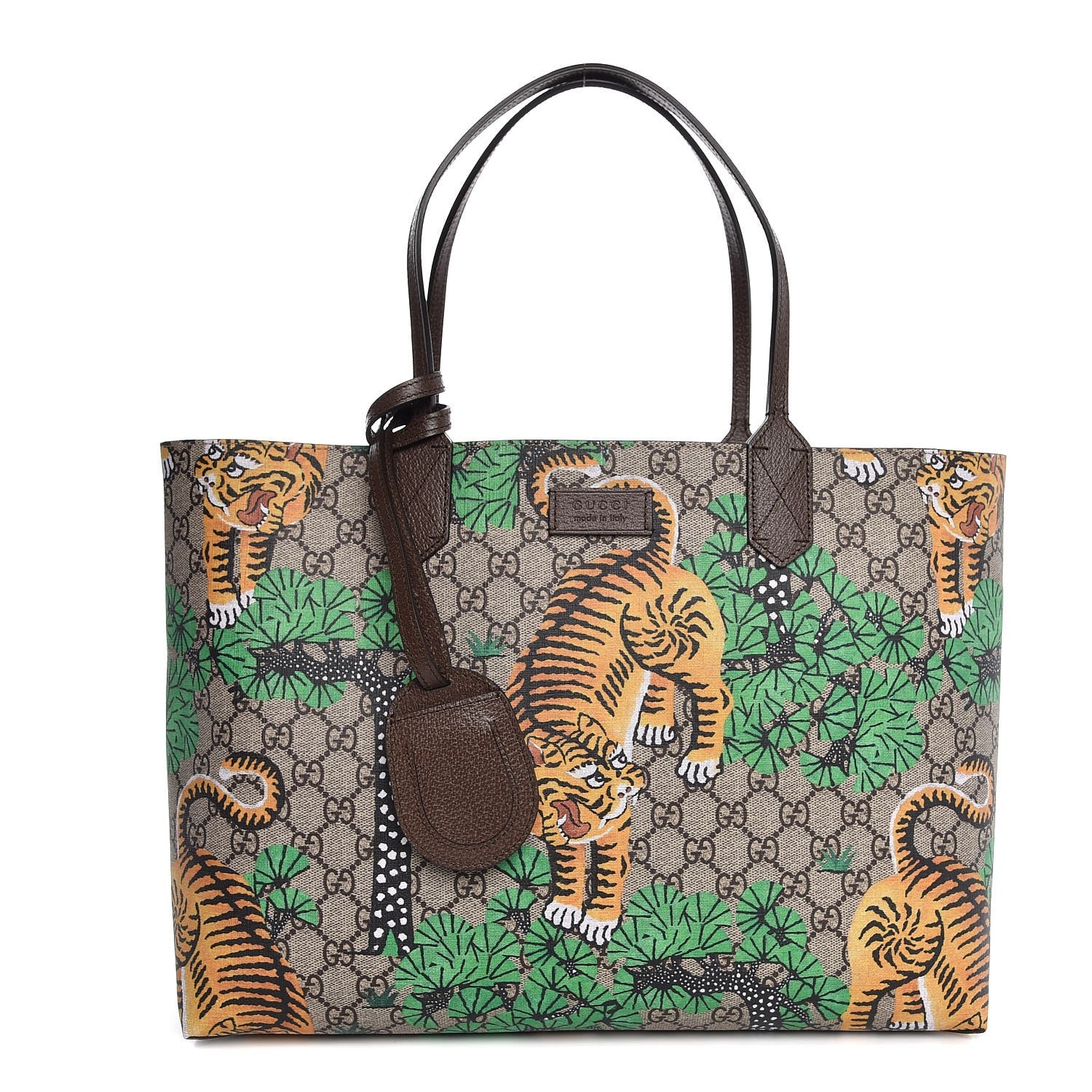 Gucci GG Supreme Monogram Bengal Medium Shopping Tote Beige Yard 1 of 7