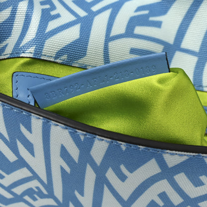 Fendi X SARAH COLEMAN Glazed Canvas Vitello King FF Vertigo Baguette 1997 Cyber Blue White 7 of 10