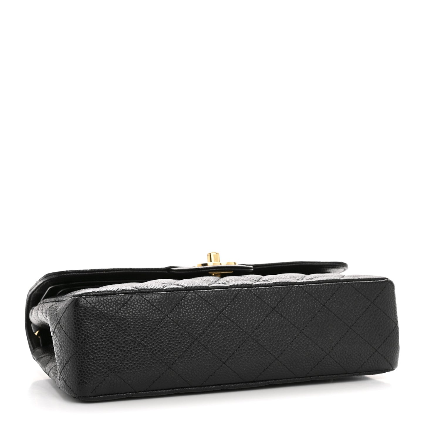 Caviar Quilted Small Double Flap Black