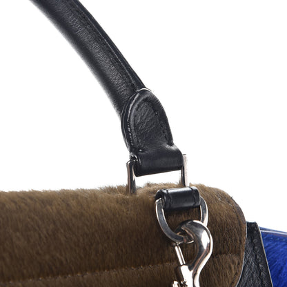 Celine Pony Hair Smooth Calfskin Tri-color Medium Trapeze Cobalt 17 of 17