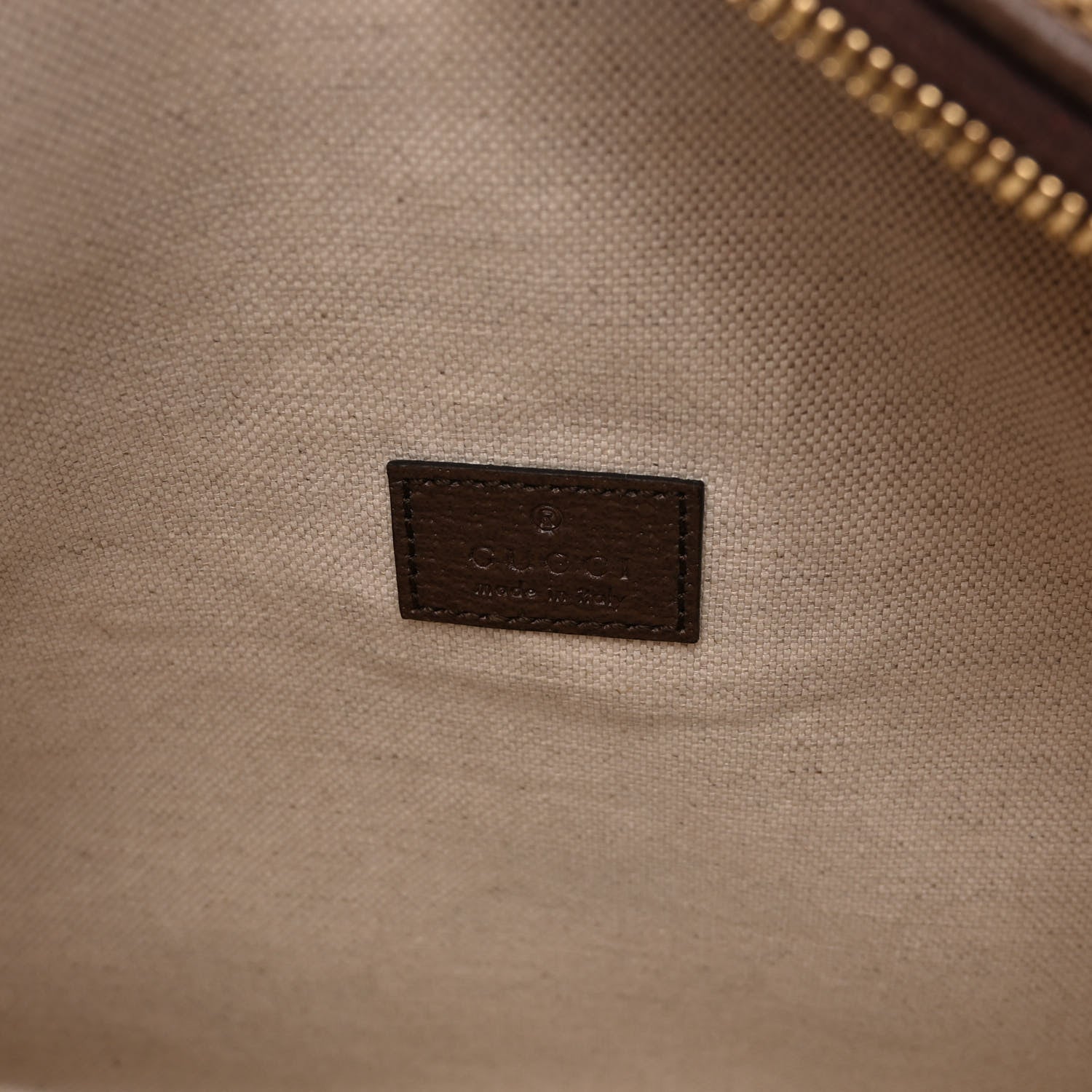 Gucci Monogram Jumbo GG Textured Dollar Calfskin Web Belt Bag Camel Ebony New Acero 6 of 9