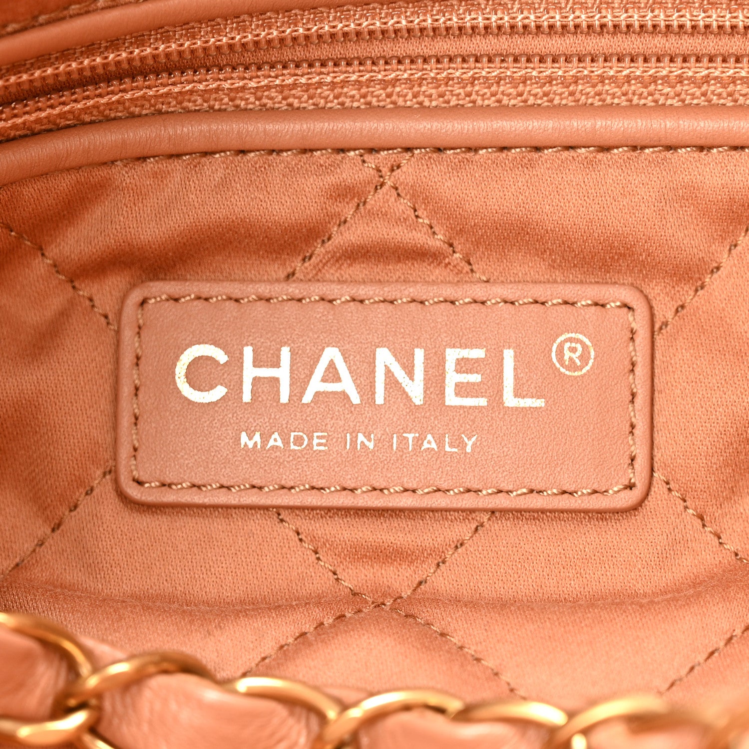 Chanel Shiny Calfskin Quilted Chanel 22 Camel 7 of 14
