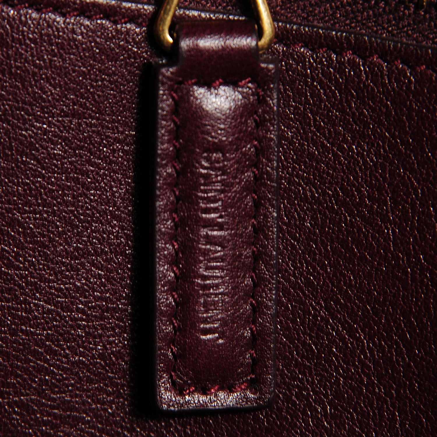 Saint Laurent Smooth Calfskin Medium Cabas Monogram Bordeaux 8 of 9