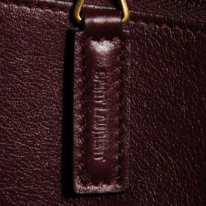 Saint Laurent Smooth Calfskin Medium Cabas Monogram Bordeaux 8 of 9