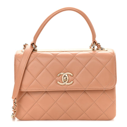 Chanel Lambskin Quilted Small Trendy CC Dual Handle Flap Bag Camel 1 of 11