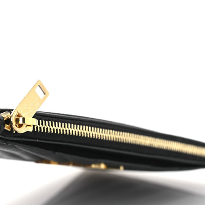 Saint Laurent Grain De Poudre Chevron Monogram Large Bill Pouch Black 8 of 9