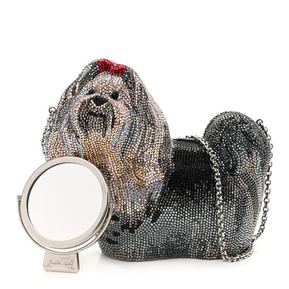 Judith Leiber Crystal Yorkie Charlie Perla Minaudiere Clutch 1 of 7