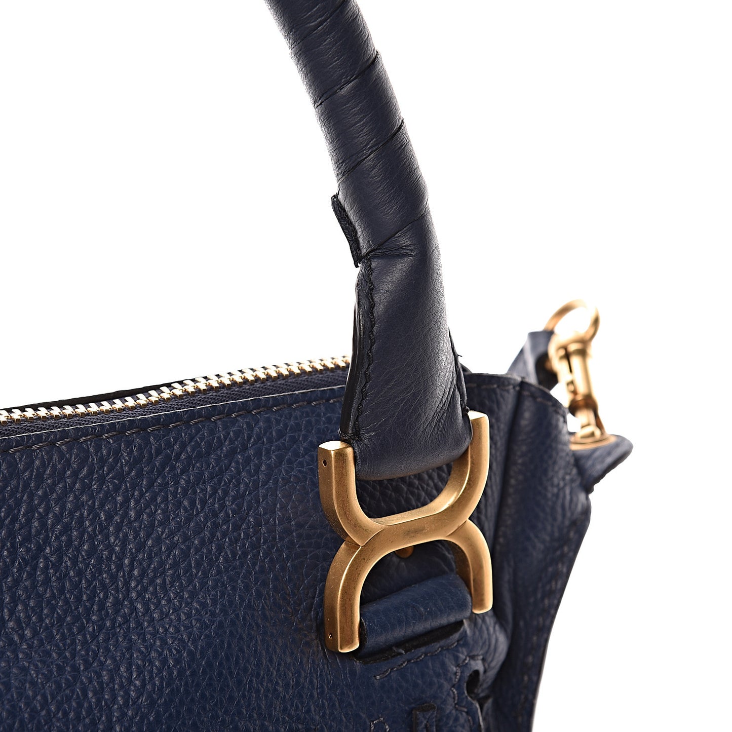 Calfskin Medium Marcie Satchel Royal Navy