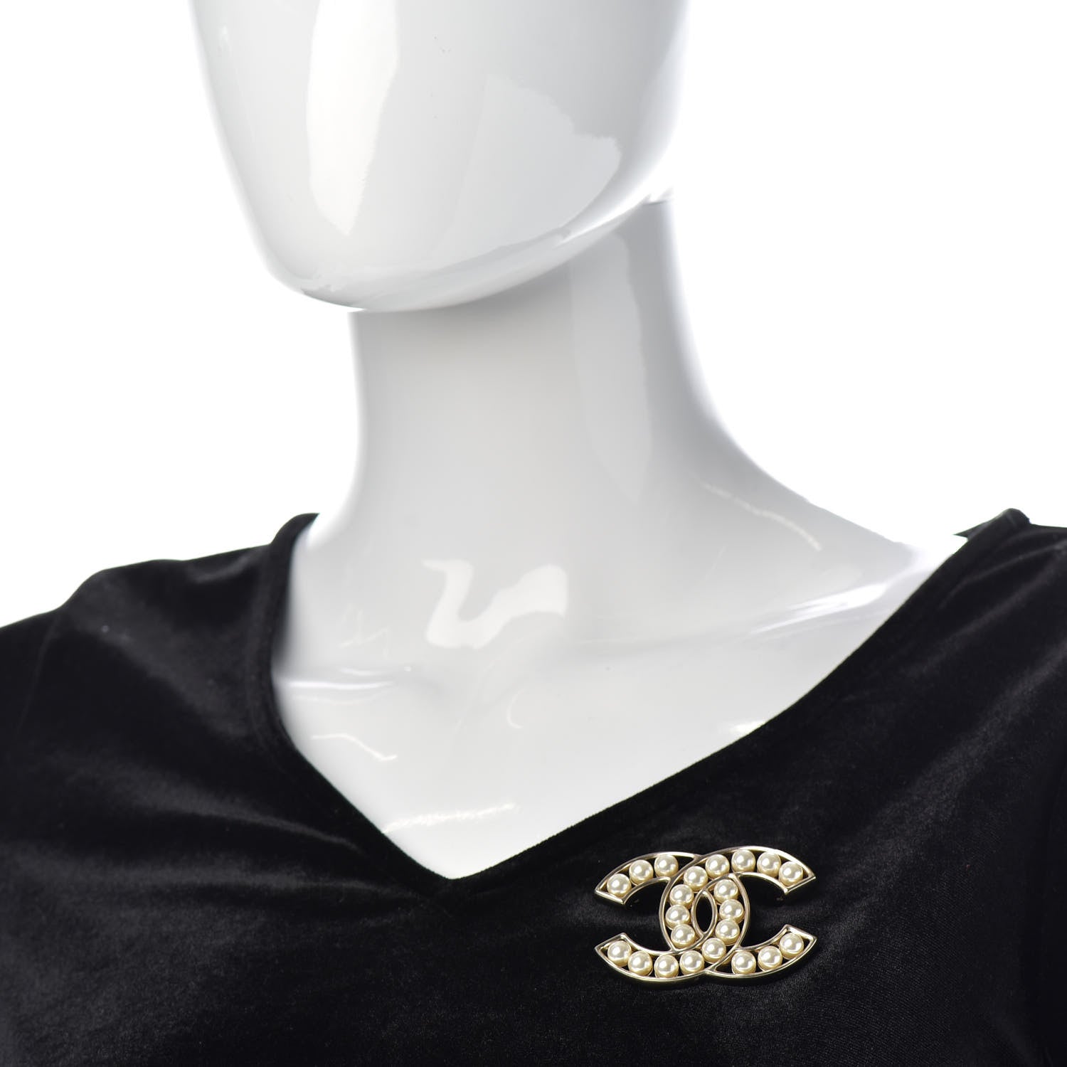 Chanel Pearl CC Brooch Light Gold 2 of 4