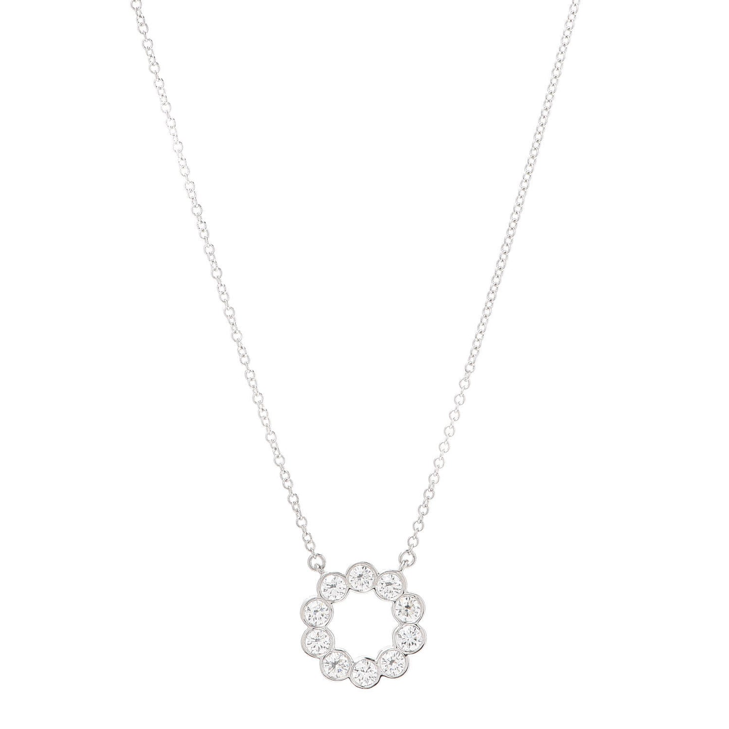 Platinum Diamond .52ctw Jazz Round Pendant Necklace