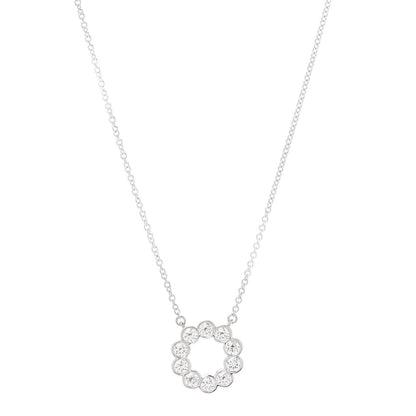 Tiffany Platinum Diamond .52ctw Jazz Round Pendant Necklace 1 of 6