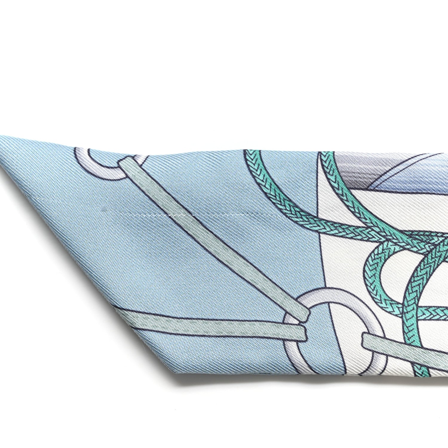 Hermes Silk Cliquetis Twilly Ciel White Menthol 5 of 7