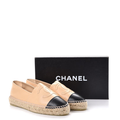 Chanel Lambskin CC Espadrilles 41 Beige Black 10 of 10