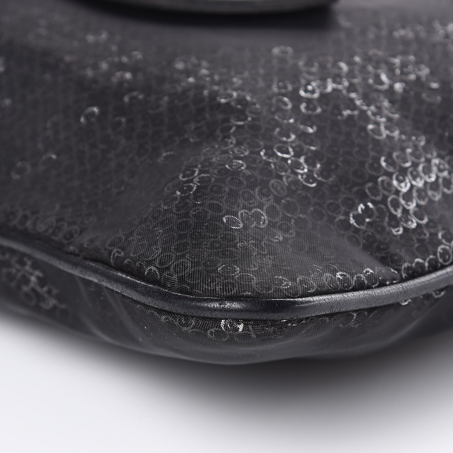 Chanel Calfskin Mesh Hidden Sequin CC Tote Black 10 of 14