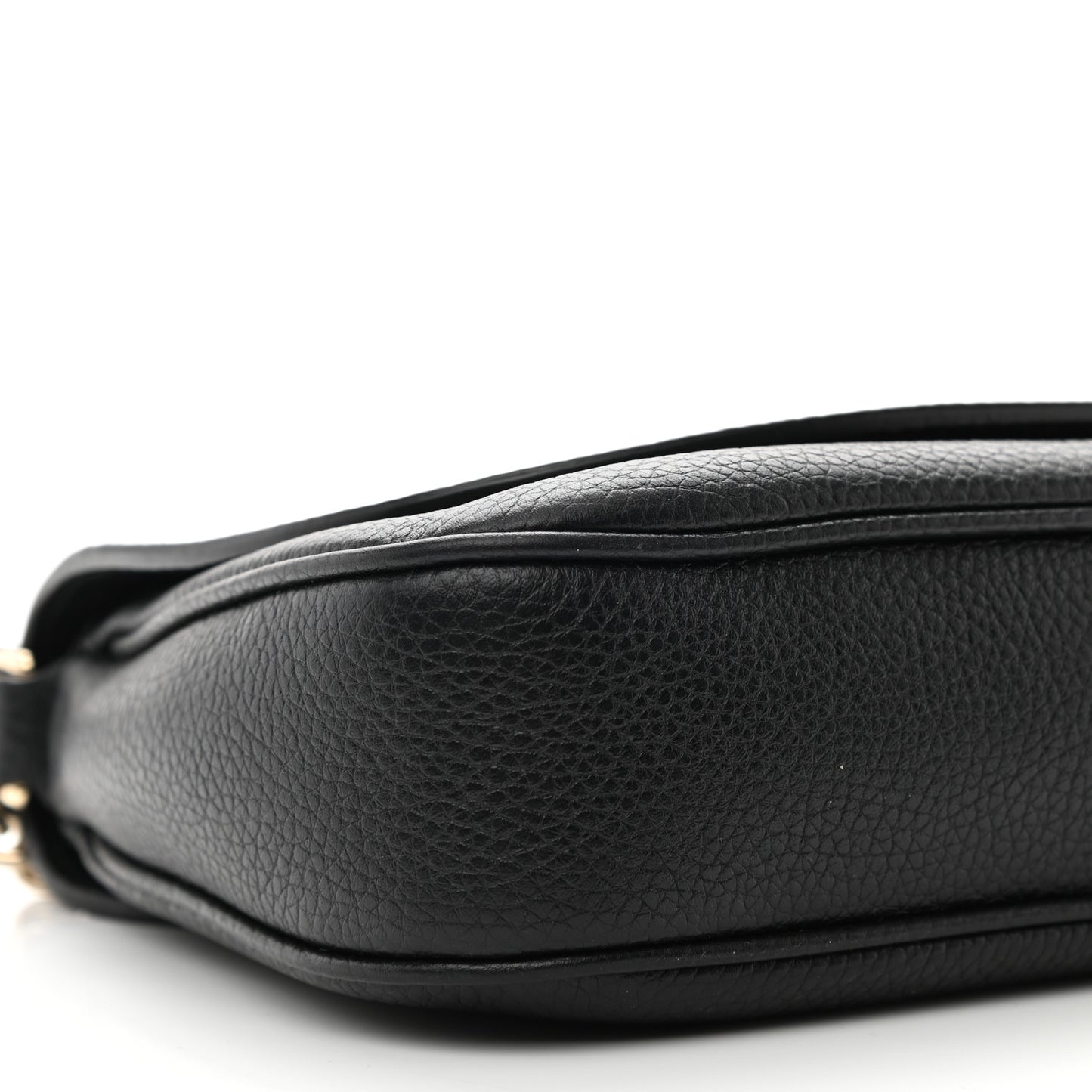 Pebbled Calfskin Medium Soho Flap Crossbody Black