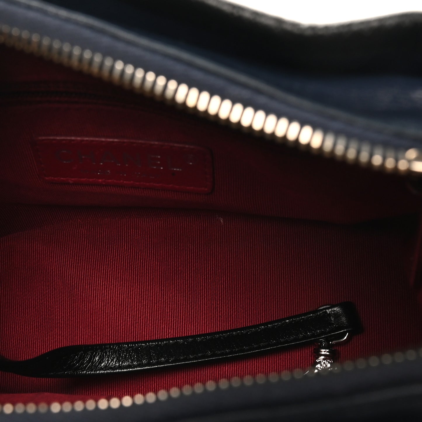 Aged Calfskin Quilted Small Gabrielle Hobo Navy Black
