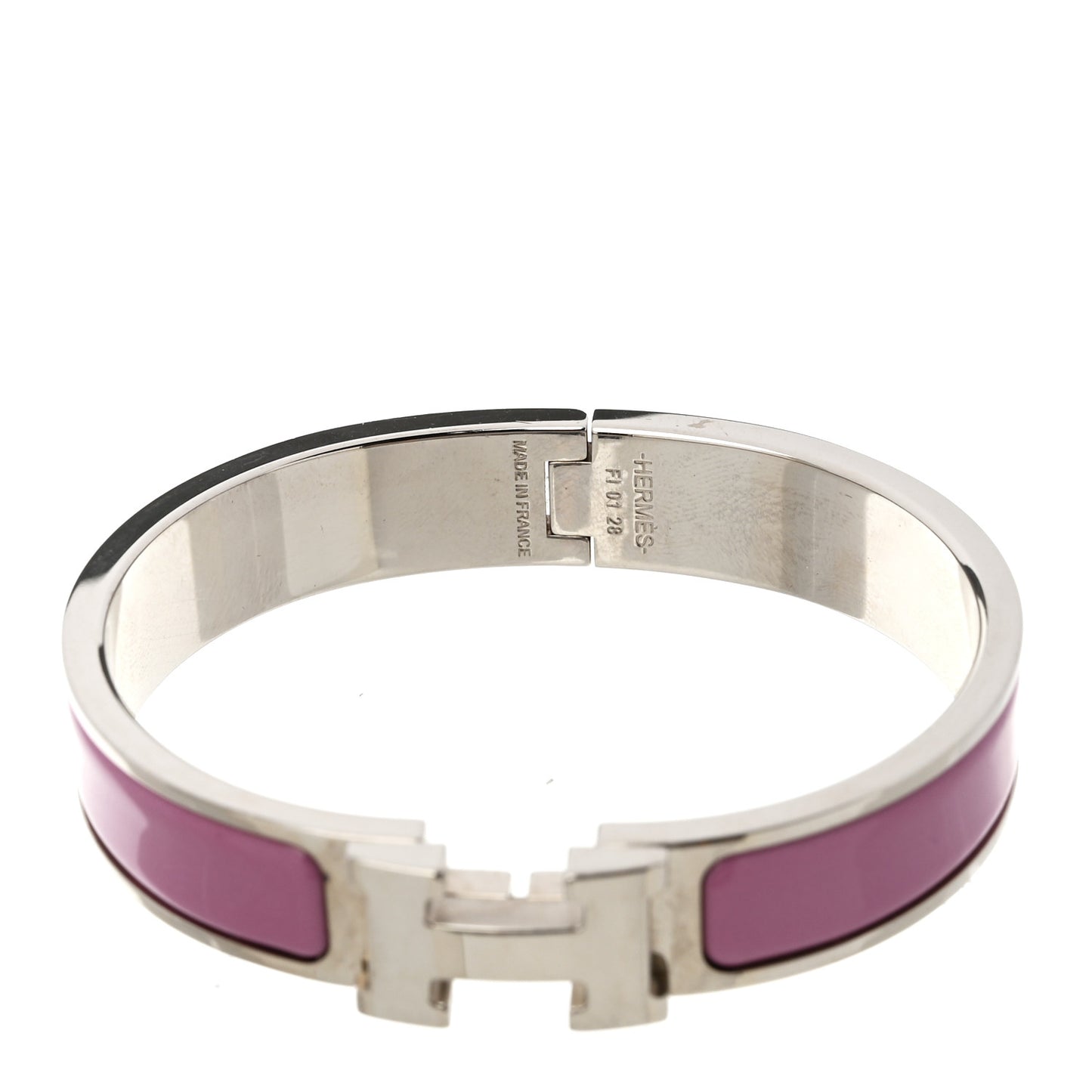 Enamel Narrow Clic Clac H Bracelet PM Rose Cendre