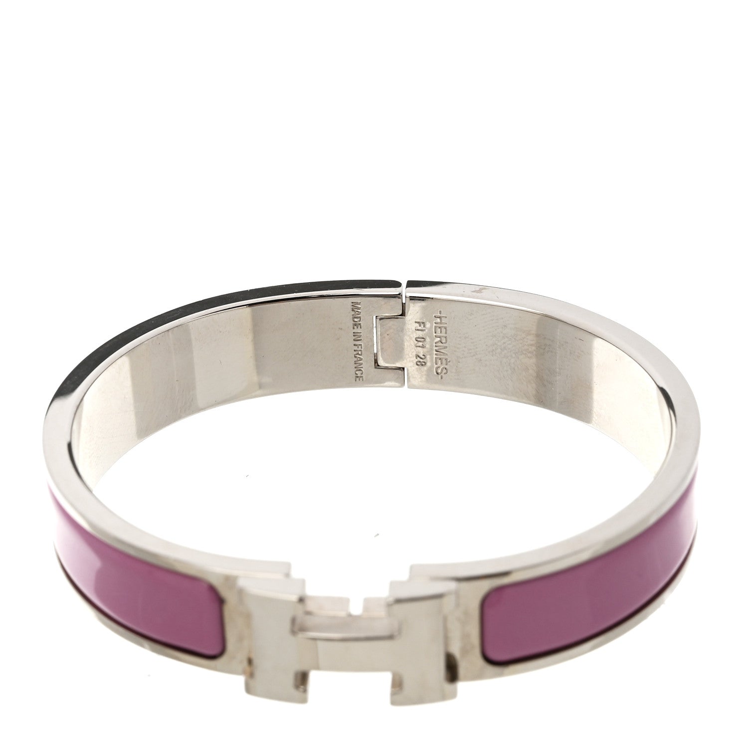 Hermes Enamel Narrow Clic Clac H Bracelet PM Rose Cendre 4 of 5