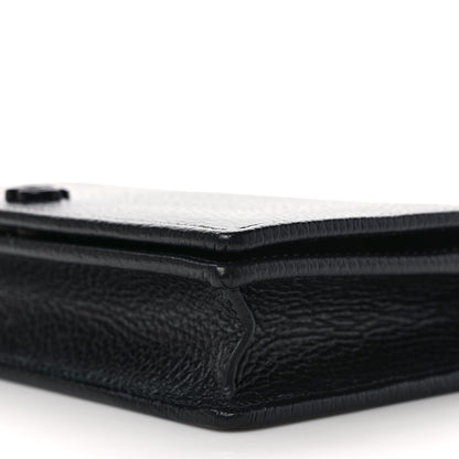Gucci Dollar Calfskin Enamel Monochrome Mini GG Marmont Chain Wallet Black 9 of 9