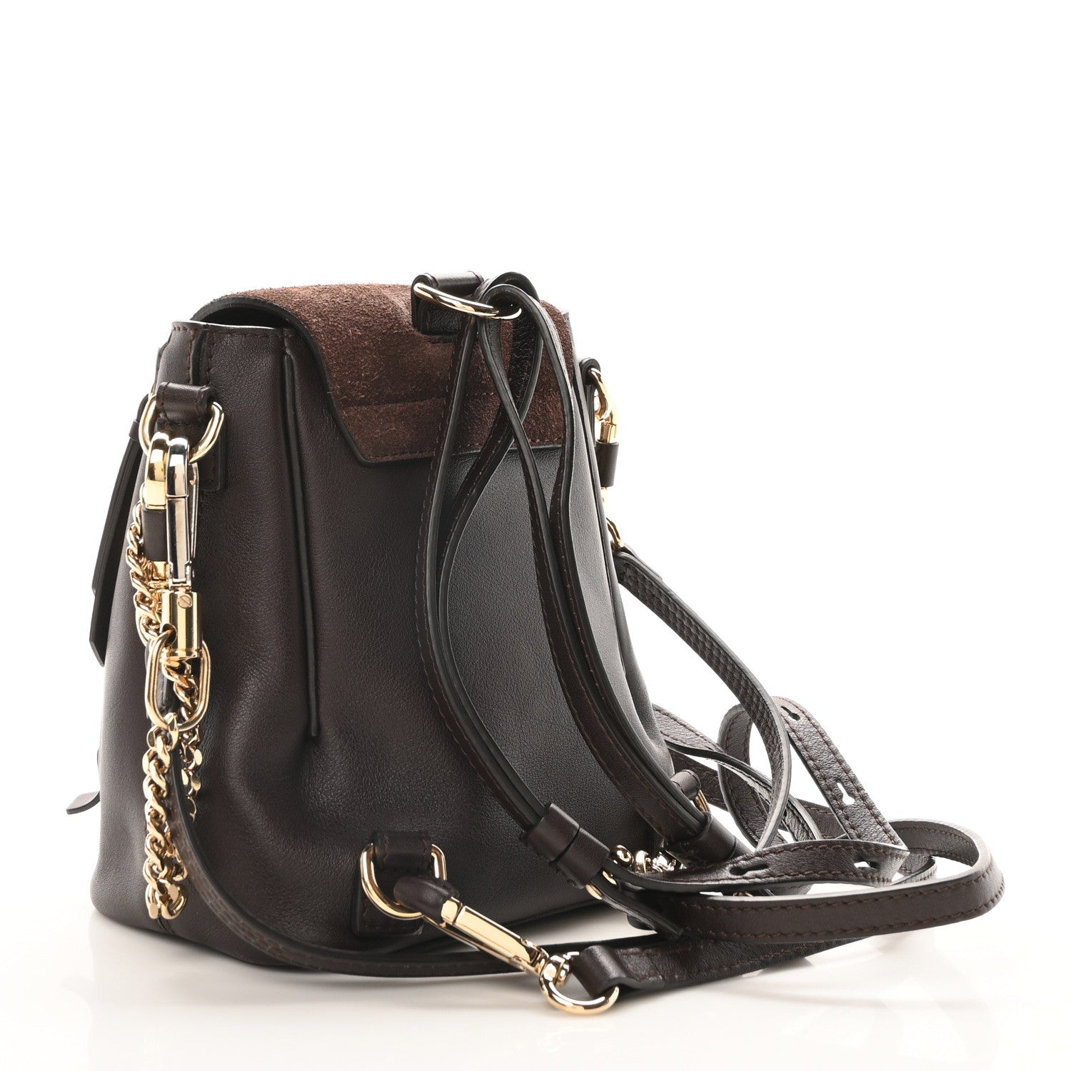 Chloe Suede Calfskin Mini Faye Backpack Carbon Brown 3 of 10