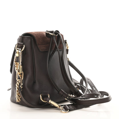 Chloe Suede Calfskin Mini Faye Backpack Carbon Brown 3 of 10
