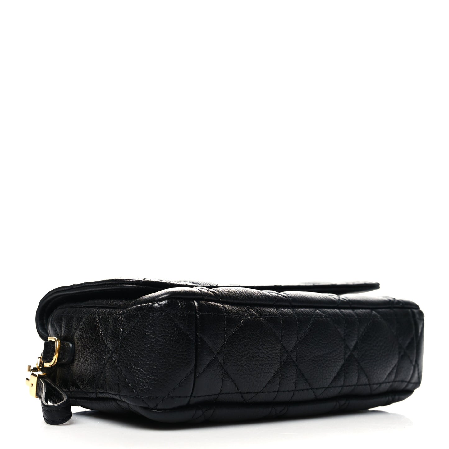 Supple Calfskin Cannage Caro Pouch with Chain Black