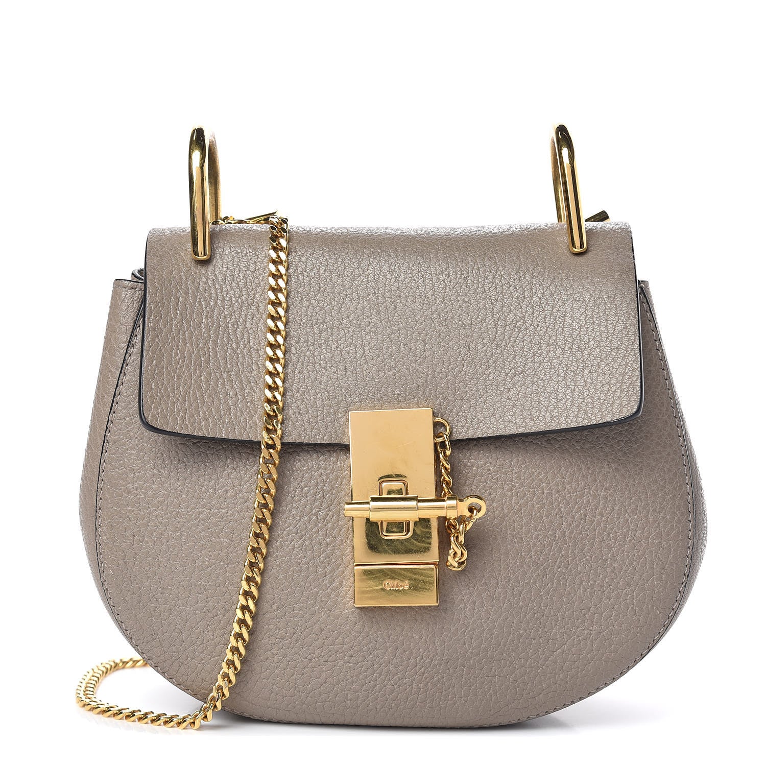 Chloe Grained Lambskin Mini Drew Shoulder Bag Motty Grey 1 of 9
