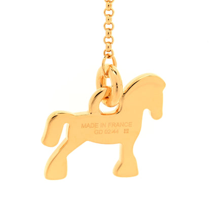 Hermes Metal Enamel Cheval Grand Parade Necklace Gold 5 of 6