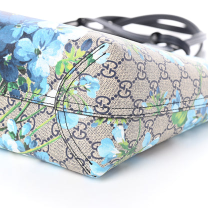 Gucci GG Supreme Monogram Blooms Small Reversible Tote Beige Blue Navy 12 of 14