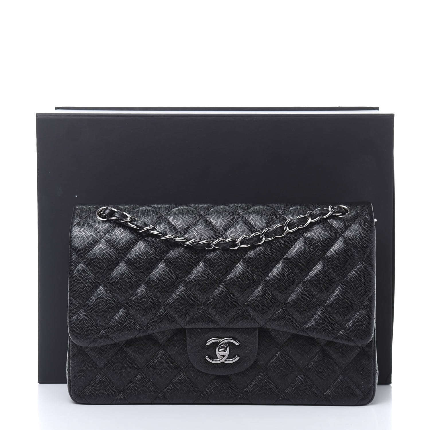 Chanel Iridescent Caviar Quilted Jumbo Double Flap Black 11 of 11