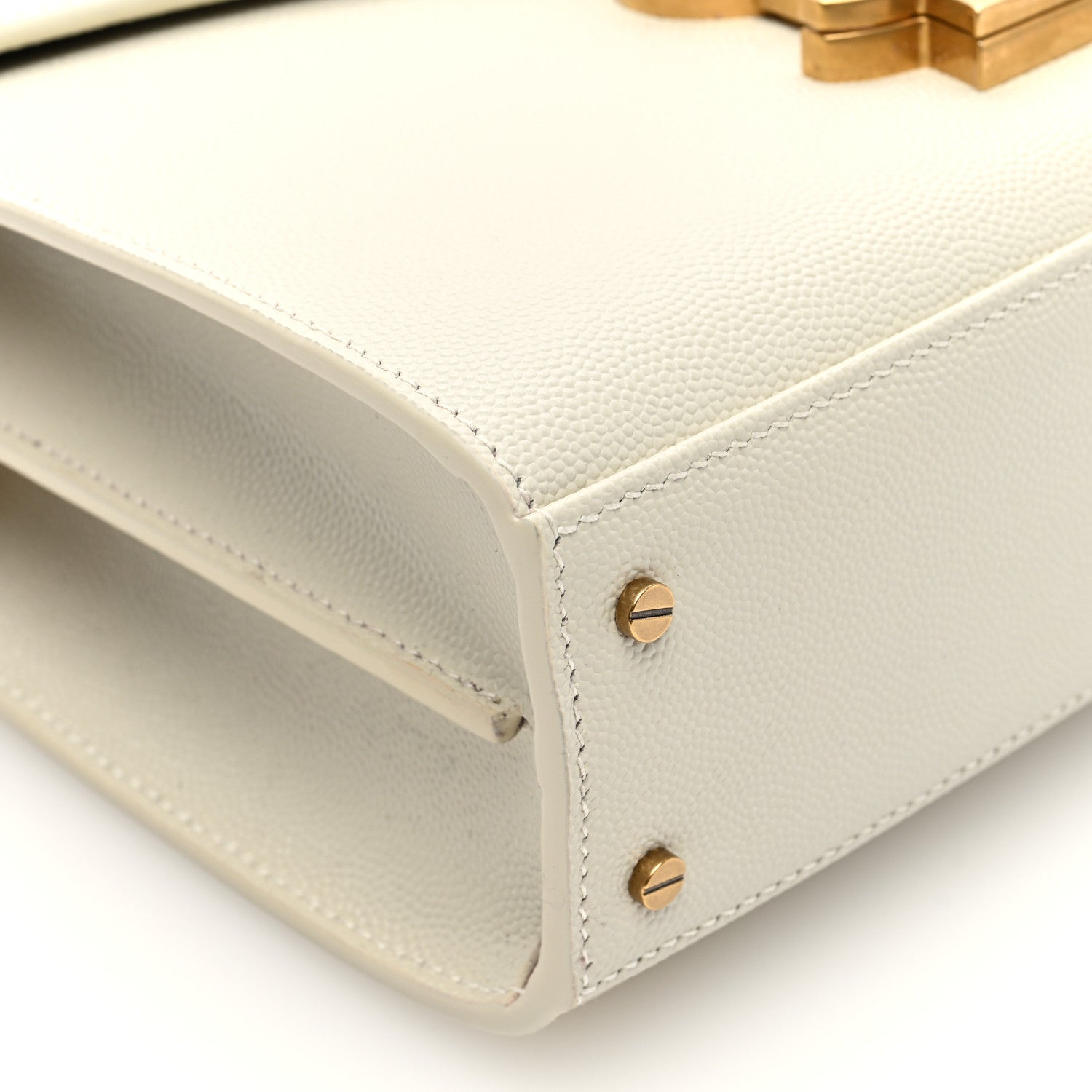 Saint Laurent Grain de Poudre Mini Classic Monogram Cassandra Top Handle Crema Soft Rouge Legion 8 of 9
